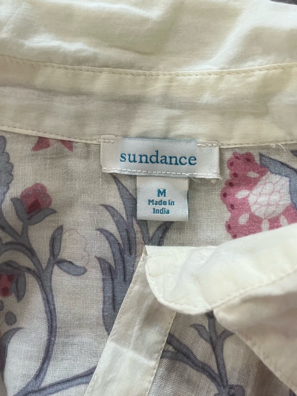 Sundance Soft Yellow Floral Button-Front Shirtdress with Pink & Gray Blooms - Picture 2 of 6